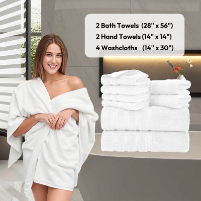 JML 16 PCS Bath Towel Set 28" x 56"Extra Wide Cotton Bath Towel Set - Extra Large & Highly Absorbent - Includes 4 Luxury Bath Towels (28”x56”), 4 Hand Towels (14”x30”), and 8 Washcloths (14”x14”) for Bathroom, Bigger & Lighter, Faster Drying, Lighter Weig