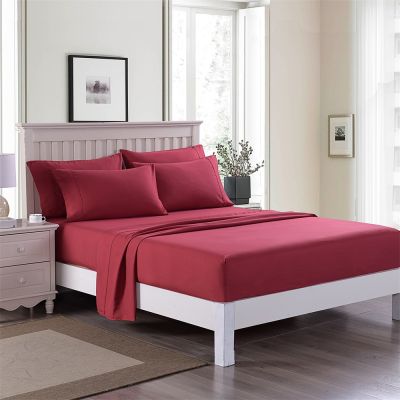 JML Bed Sheet, Deep Pocket Up to 14" - Hotel Luxury Collection 3000 Series Microfiber, Soft Breathable Wrinkle & Fade Resistant Bedding Set, Burgundy