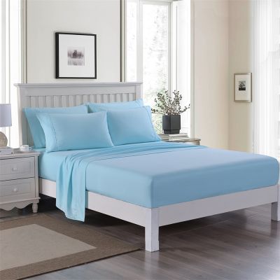 JML Bed Sheet, Deep Pocket Up to 14" - Hotel Luxury Collection 3000 Series Microfiber, Soft Breathable Wrinkle & Fade Resistant Bedding Set, Light Blue