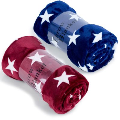 2 Pack Super Soft Flannel Fleece Throw Blanket 50 x 60 Inch, Star
