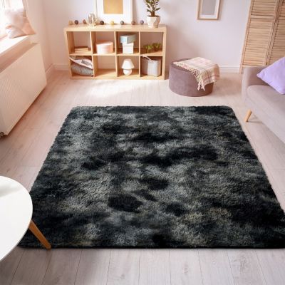 Soft Fuzzy Area Rugs for Bedroom Living Room-black