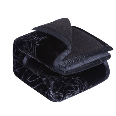 JML Fleece Blanket, 3- Pieces Sherpa Blanket - Super Soft Warm, Korean Style Embossed Winter Borrego Blanket, King(79"x91")