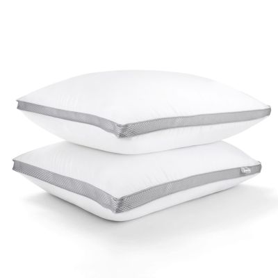 JML Bed Pillows For Sleeping 2 Pack Microfiber Gusseted Down Alternative Pillow