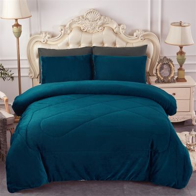 JML 3- Pieces Sherpa Blanket - Super Soft Warm, Korean Style Reversible Winter Borrego Blanket-teal