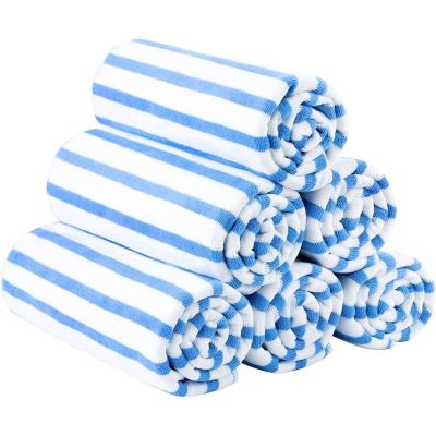 6 Pack Microfiber Beach Towels ,27" x 55", Pink, Blue, Brown