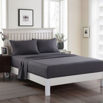 JML Bed Sheet, 4 Pieces King Sheet Set Deep Pocket Up to 14" - Hotel Luxury Collection 3000 Series Microfiber, Soft Breathable Wrinkle & Fade Resistant, Hypoallergenic Bedding Set, Dark Grey