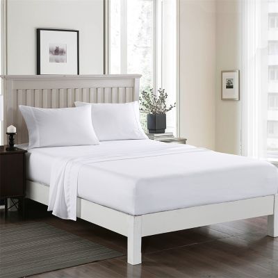 JML Bed Sheet, 4 Pieces Deep Pocket Up to 14" - Hotel Luxury Collection 3000 Series Microfiber, Soft Breathable Wrinkle & Fade Resistant, Hypoallergenic Bedding Set, White