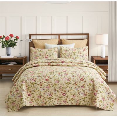 JML Quilt Set  - Brushed Microfiber - 3 Pieces - Soft and Breathable, Lightweight Printed Bedding Bedspread Set