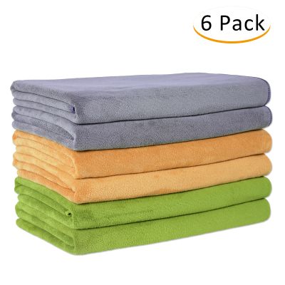 JML Microfiber Towels, Bath Towel Sets (6 Pack, 27" x 55") - Extra Absorbent, Fast Drying, for Bath, Swimming, Fitness, Sports, Yoga