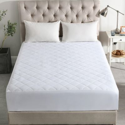 Soft Breathable Mattress Pad Cover, Diamond Quilted with 16"Deep Pocket, White