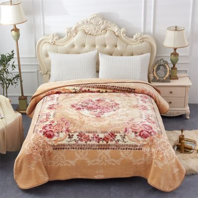 JML Fleece Blanket King Size, Heavy Korean Mink Blanket 85 X 95 Inches- 9 Lbs, Single Ply, Soft and Warm, Thick Raschel Printed Mink Blanket for Autumn,Winter,Bed,Home,Gifts,Cameo Flower
