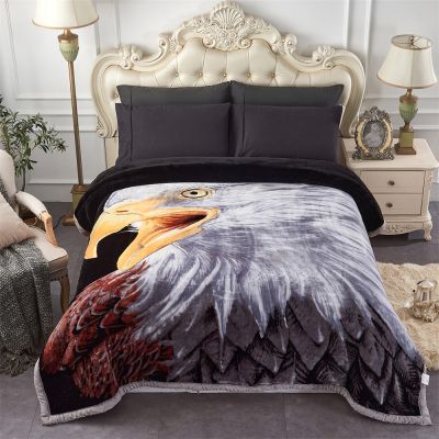 JML Fleece Blanket, Plush Blanket King Size 85" x 93", 10 Pounds Heavy Korean Style Mink Blanket - Silky Soft and Warm, 2 Ply A&B Printed Raschel Bed Blanket, Lion Eagle